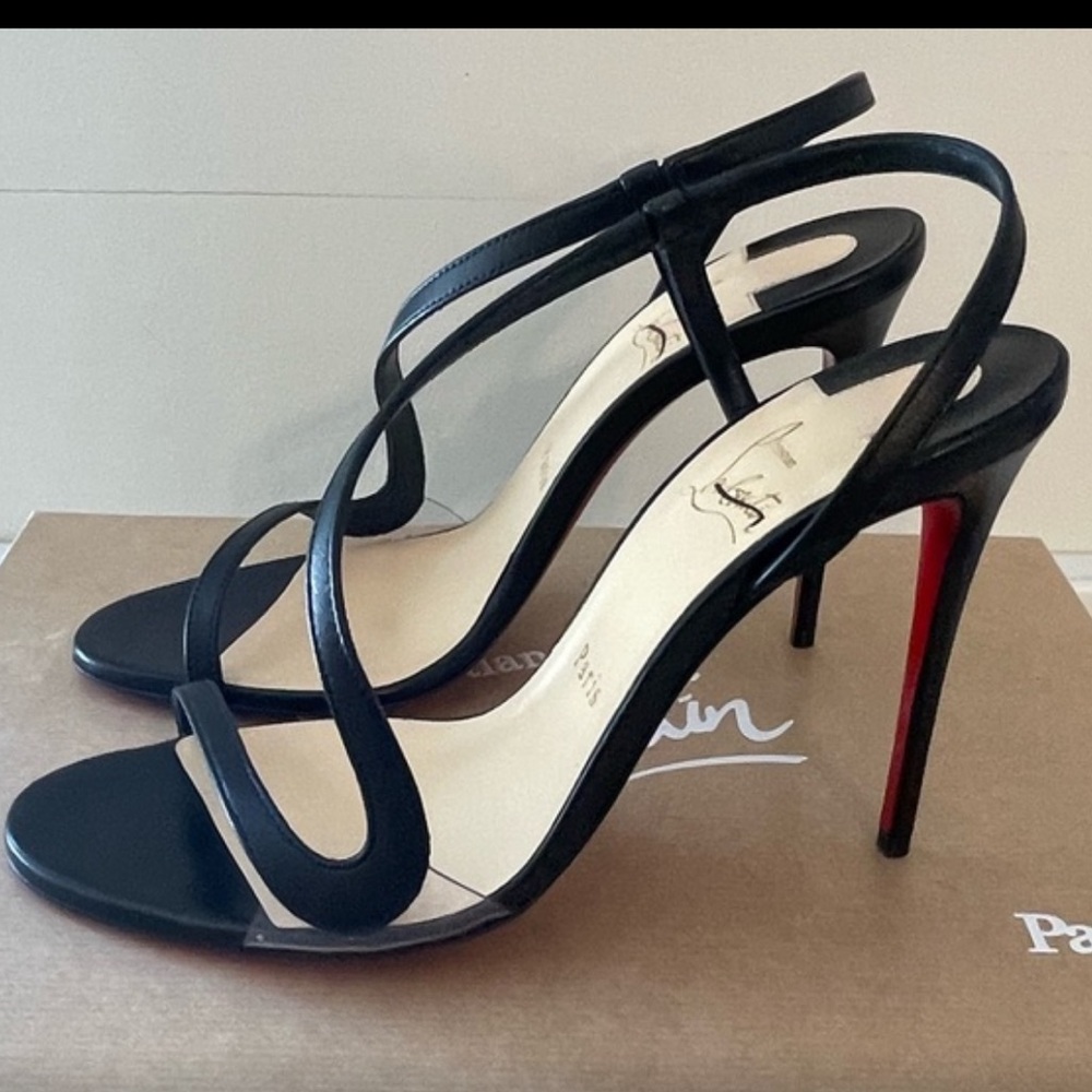 Christian Louboutin Rosalie Leather Slingback Sandals in box size 38